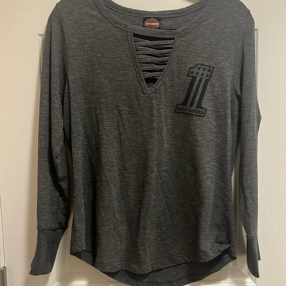 Harley-Davidson Women's Dark Gray Long Sleeve Top
